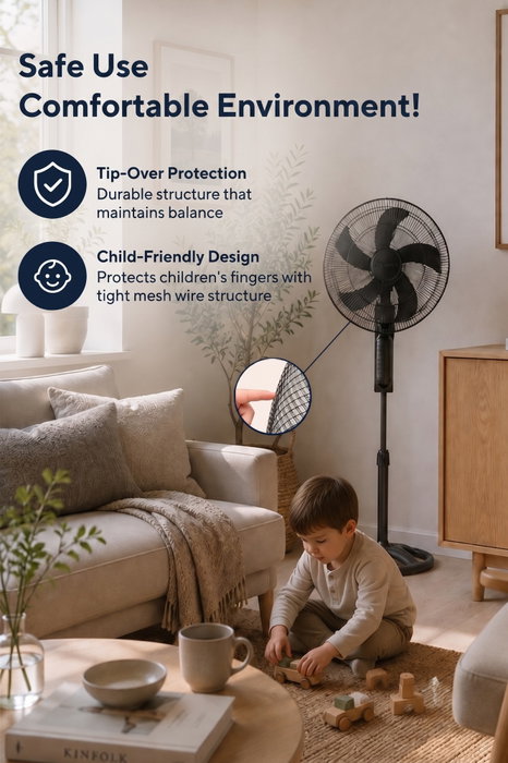 Kumtel KTF-395 Ventilador de 60 W Negro Kumtel KTF-395 Ventilador de 60 W Negro